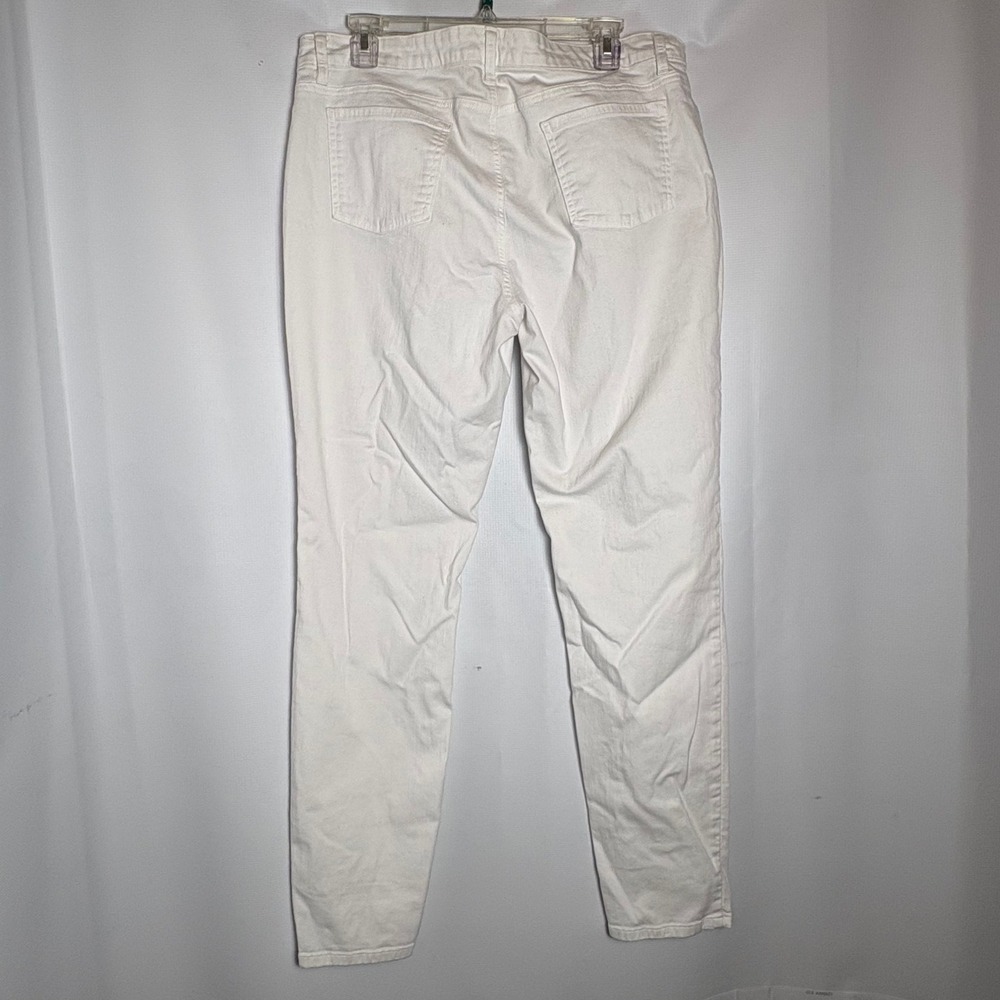 Eileen Fisher Womens White Skinny Slim Leg Jeans Size 14 Made in USA Stretch - Picture 8 of 8